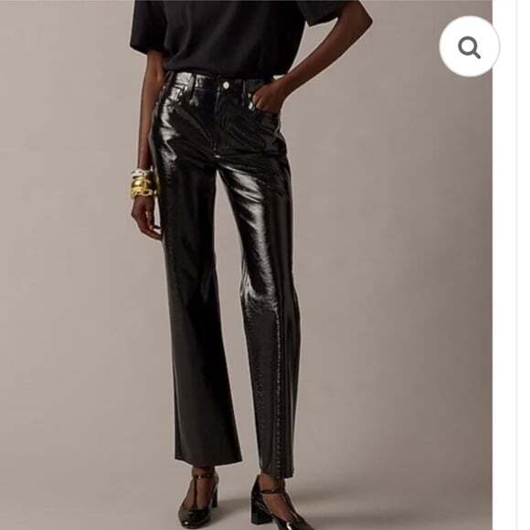 J. Crew Collection Demi Boot Pants High Rise Faux Leather Crop size 28 NEW - Picture 3 of 10